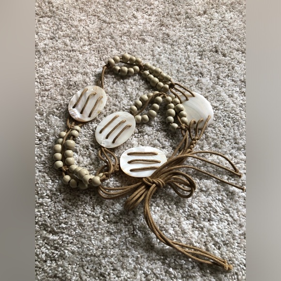 Vintage boho Shell and Beaded string belt 54” length bohemian - Picture 2 of 8